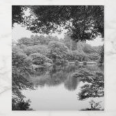 白黒、クール自然ユニークと湖 ワインラベル (シングルラベル)