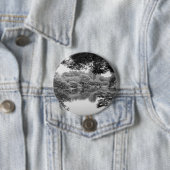 白黒、クール自然ユニークと湖 缶バッジ (インサイチュ)