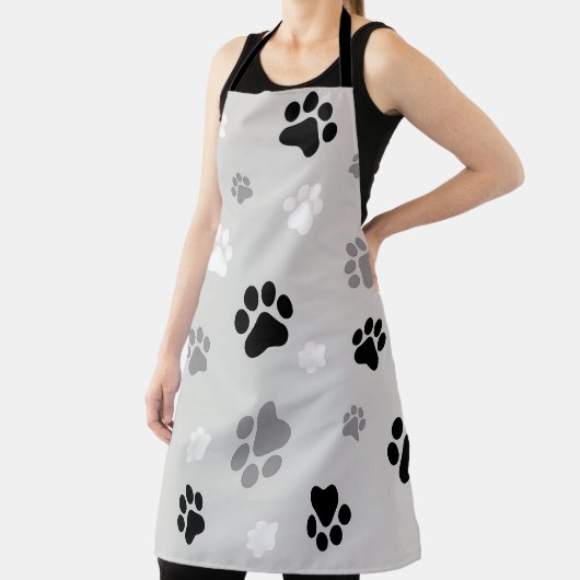 白黒&グレーの前掛け印刷エプロンユニセックスン エプロン (インサイチュ)