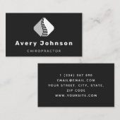 白黒&グレーカイロプラクターカイロプラクティック背 名刺 (正面/裏面)