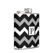 白黒&グレーシェブロンプリントパターン フラスク (右)