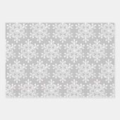 白黒&グレーメリークリスマススノーフレークセット ラッピングペーパーシート (正面2)