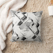 白黒&グレー抽象芸術デコーピロー クッション (ブランケット)