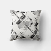 白黒&グレー抽象芸術デコーピロー クッション (裏面)