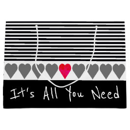 白黒・グレー ラージペーパーバッグ