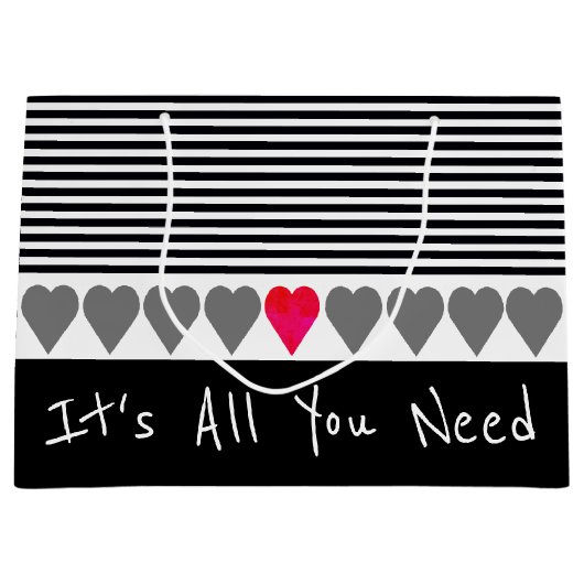 白黒・グレー ラージペーパーバッグ (正面)