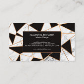 白黒&ゴールデン抽象芸術モザイク 名刺 (裏面)