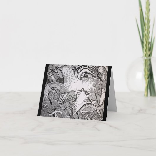 白黒 サンキューカード (正面)