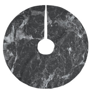 白黒&シルバーマーブルグモダンラムトレンディー ブラッシュドポリエステルツリースカート