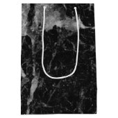 白黒&シルバーマーブルグモダンラムパーティー ミディアムペーパーバッグ (裏面)