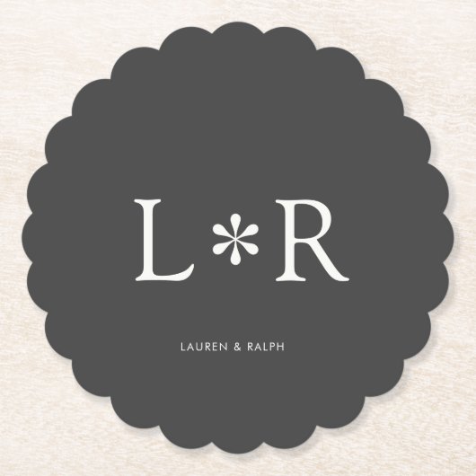 白黒 | シンプルシック・カップル ペーパーコースター (正面)