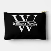 白黒 | シンプルファミリー名モノグラム アクセサリーポーチ (裏面)