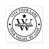 白黒 | シンプルファミリー名モノグラム セルフインキングスタンプ (デザイン)