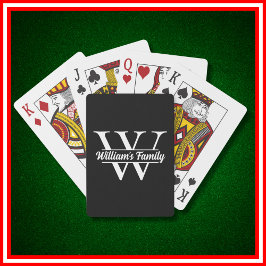 白黒 | シンプルファミリー名モノグラム トランプ