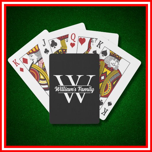 白黒 | シンプルファミリー名モノグラム トランプ