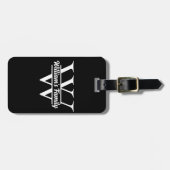 白黒 | シンプルファミリー名モノグラム ラゲッジタグ (正面横)