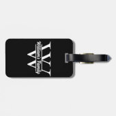 白黒 | シンプルファミリー名モノグラム ラゲッジタグ (裏面横)