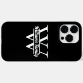白黒 | シンプルファミリー名モノグラム Case-Mate iPhoneケース (裏面 (横))