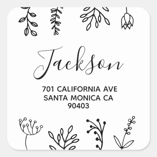 白黒 スクエアシール (正面)