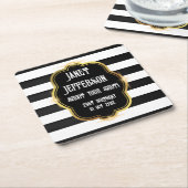 白黒 スクエアペーパーコースター (アングル)