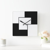白黒  スクエア壁時計 (ホーム)