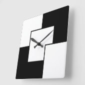 白黒  スクエア壁時計 (傾斜)