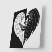 白黒 スクエア壁時計 (傾斜)