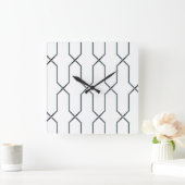 白黒 スクエア壁時計 (ホーム)