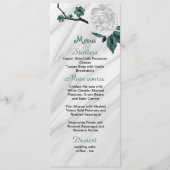 白黒&ティール（緑がかった色）ブルーフラワービューティフル結婚ーズ メニュー (正面)