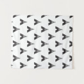 白黒。 テント小屋パターン タペストリー (正面(横))