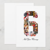 白黒 ナンバー6 フォト コラージュ サンキューカード (正面/裏面)