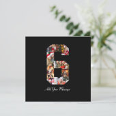 白黒 ナンバー6 フォト コラージュ サンキューカード (スタンド正面)