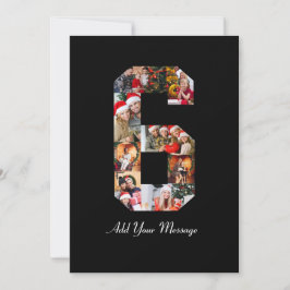 白黒 ナンバー6 フォト コラージュ 案内状