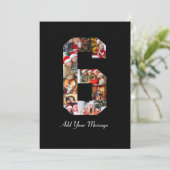 白黒 ナンバー6 フォト コラージュ 案内状 (スタンド正面)