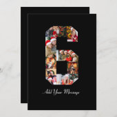 白黒 ナンバー6 フォト コラージュ 案内状 (正面/裏面)