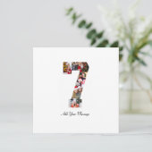 白黒 ナンバー7 フォト コラージュ サンキューカード (スタンド正面)