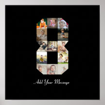 白黒 ナンバー8 フォト コラージュ