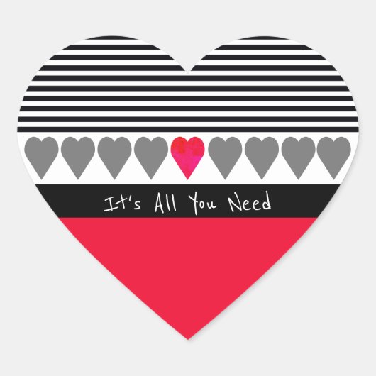 白黒 ハートシール (正面)