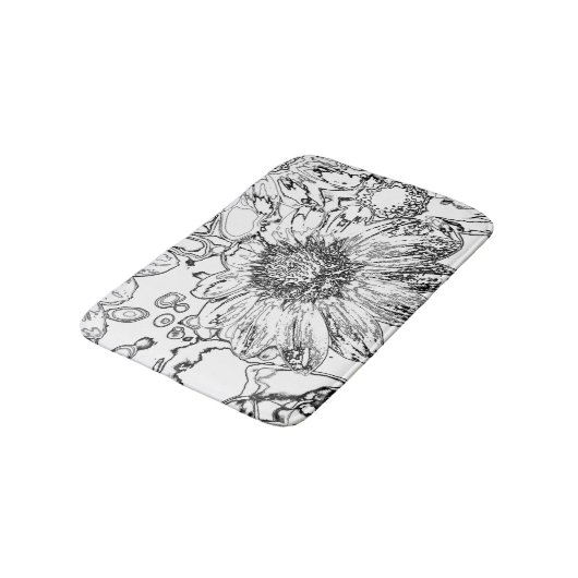 白黒 バスマット (アングル)