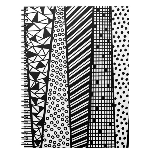 白黒 – パターモダンン ノートブック (正面)