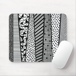 白黒 – パターモダンン マウスパッド