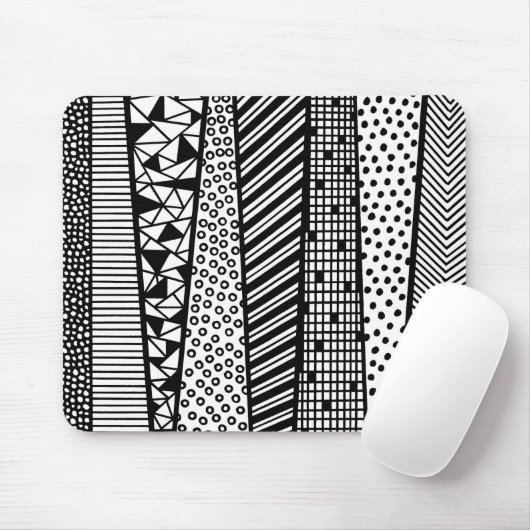白黒 – パターモダンン マウスパッド (マウス)