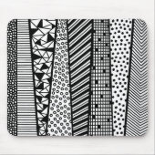 白黒 – パターモダンン マウスパッド (正面)