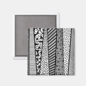 白黒 – パターモダンン マグネット (正面/裏面)
