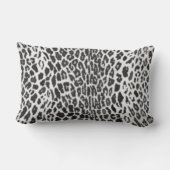 白黒-ヒョウののどのアニマルプリント ランバークッション (裏面)
