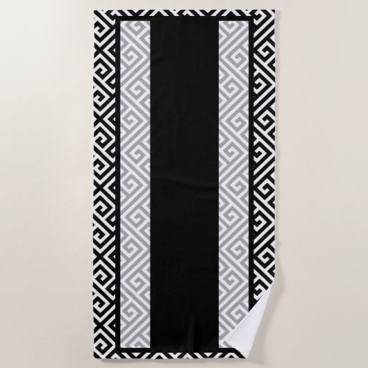 白黒 ビーチタオル (正面)