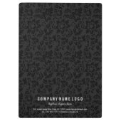 白黒&ピンクヴィンテージフローラダマスク クリップボード (裏面)