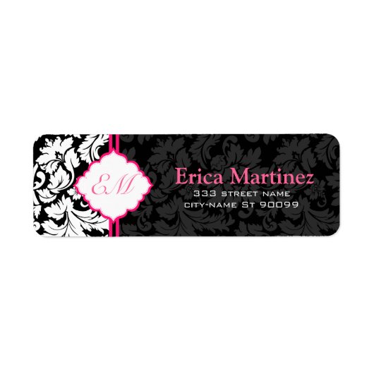 白黒&ピンクヴィンテージフローラマスク2 ラベル (正面)