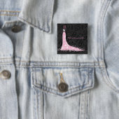 白黒&ピンク結婚ズドレス&ヴィンテージレース 缶バッジ (インサイチュ)