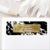 白黒&フェイク金ゴールドシックモダン住所 シール (インサイチュ)